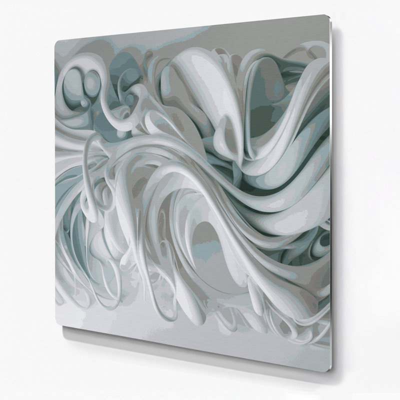 Art mural gris Biomorphic Abstraction 33, H 12 po x l 12 po