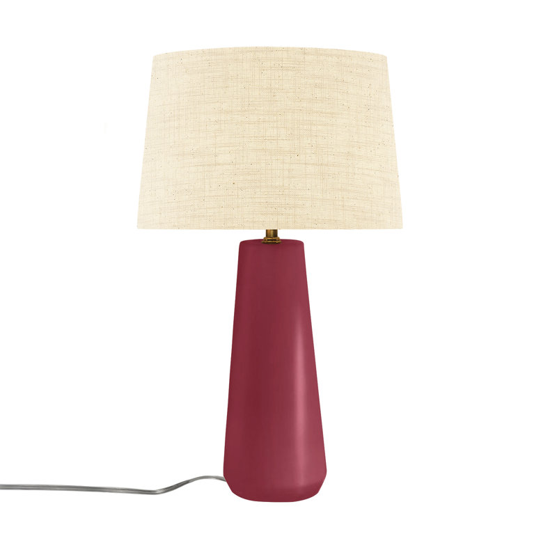 Luminance - Lampe portative en céramique Spire - Tissu - Craquelé, Cerise, Crème, crème