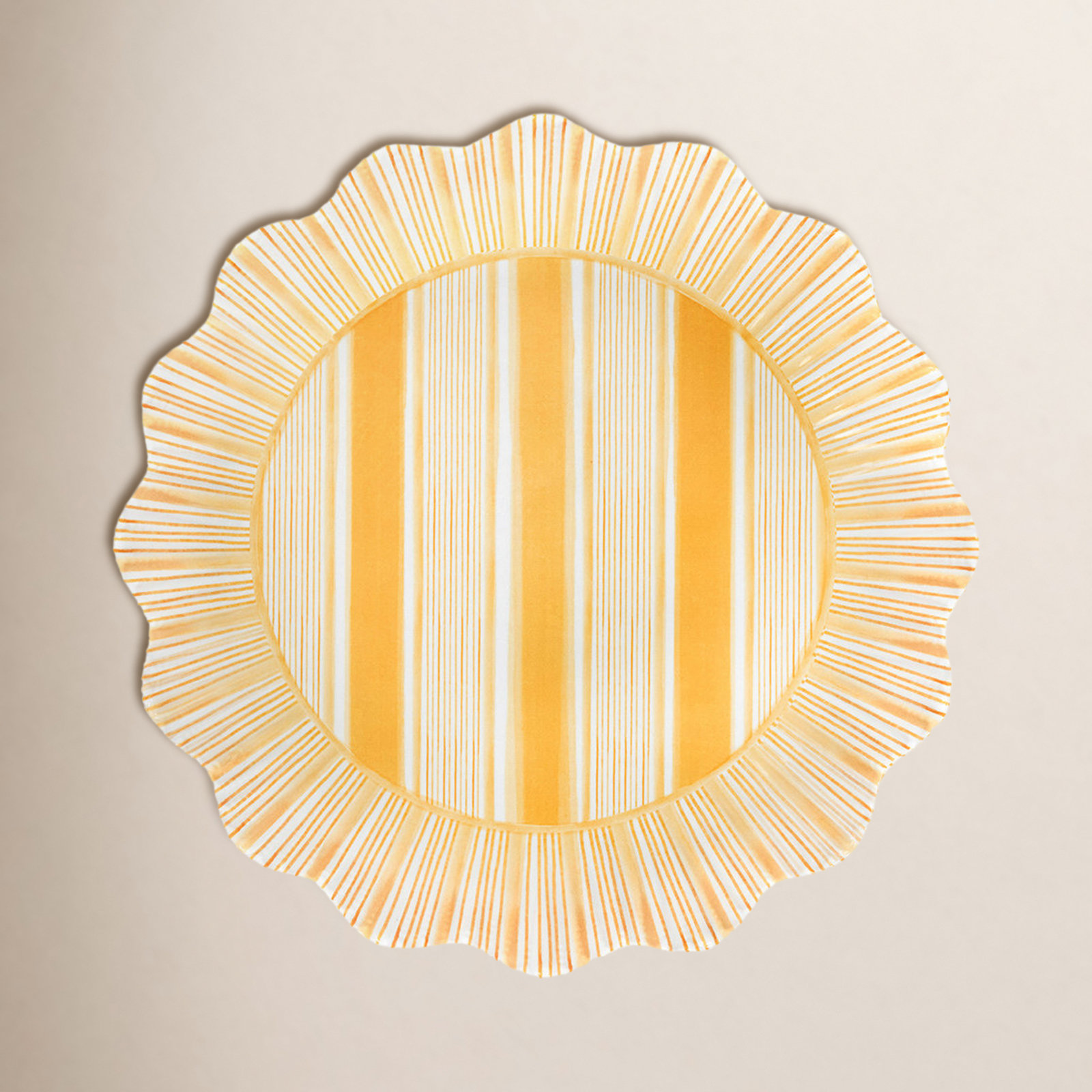 Cabana Stripe Melamine Dessert/Salad Plates, Sunshine