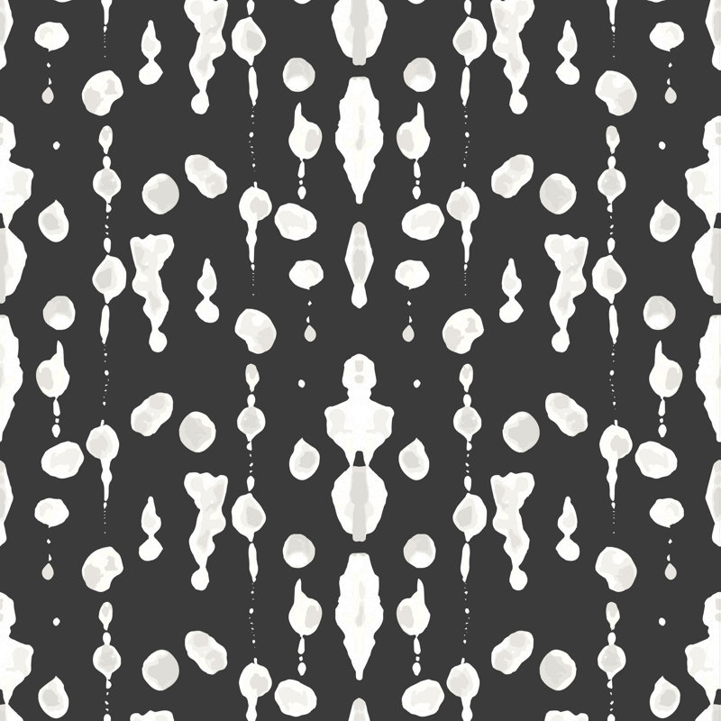 Rouleau de papier peint Boho Rain L 10 pi x l 24 po, Noir, PVC, Autocollant