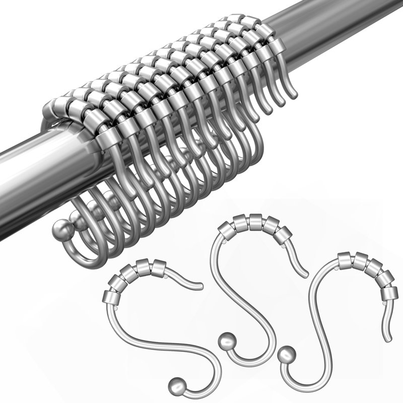 Rust Proof Metal Shower Curtain Hooks Rings