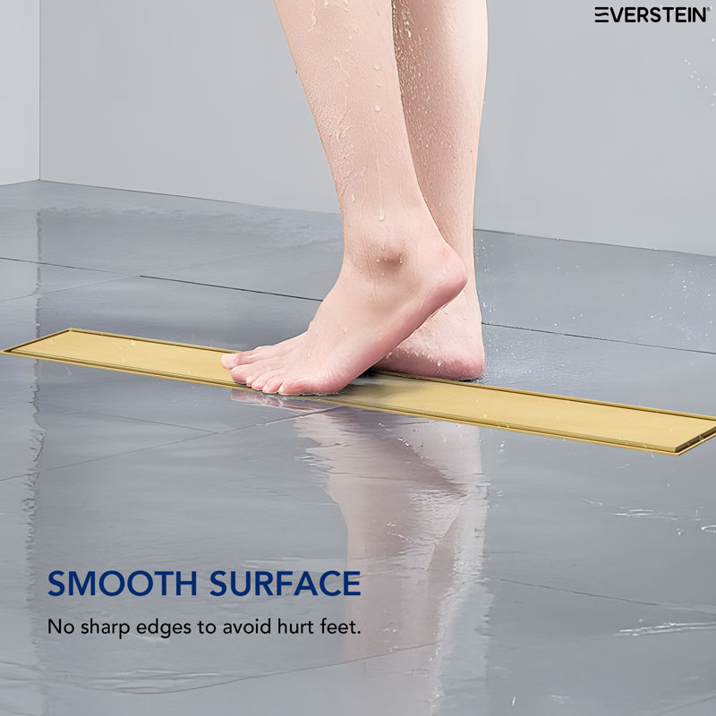 24" W Linear Shower Drain Trim, Brushed Gold