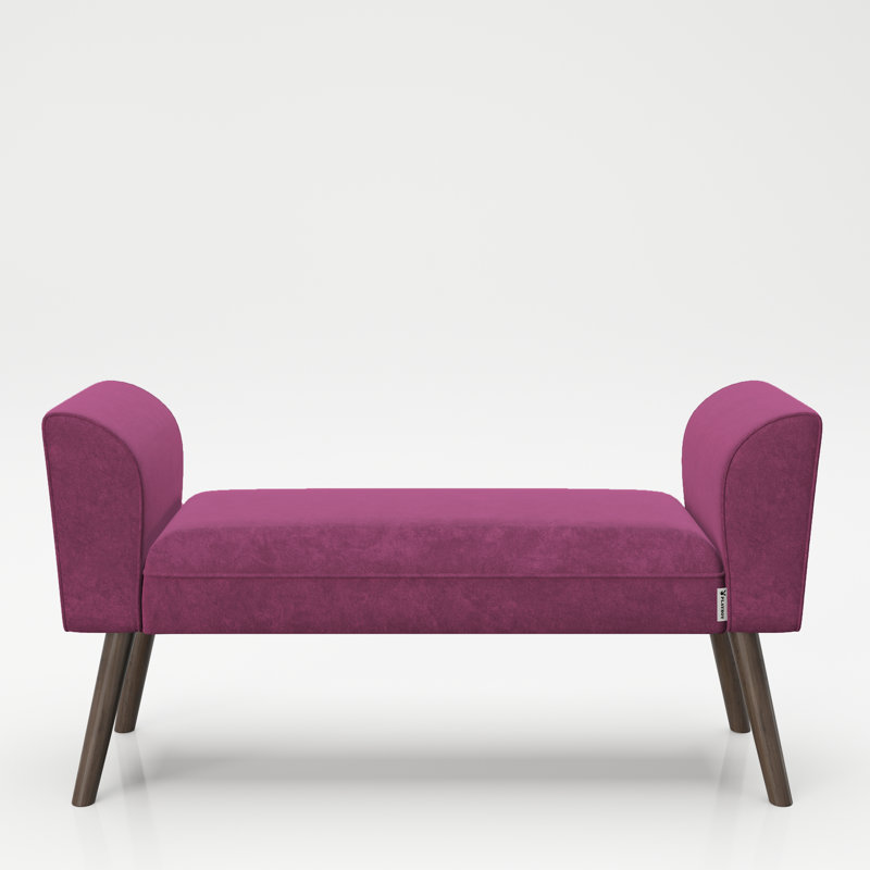 Tiffany Polyester Upholstered Bench, Purple