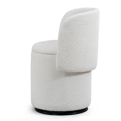 19" Upholstered Vanity Stool with Swivel