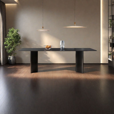 Table de salle à manger moderne en marbre noir