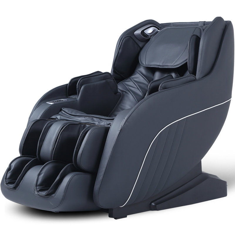 Fauteuil de massage noir en simili cuir noir avec massage chauffant et commande vocale