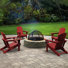 Chaise Adirondack pliante en polyéthylène haute densité Wolak avec porte-gobelet double (ensemble de 4)