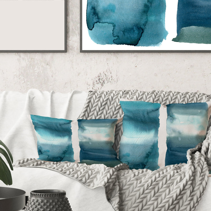 Housse et insert de coussin carré Ocean Aquatic Impression I, 16" x 16"