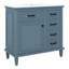 Meuble-lavabo de 36 po avec comptoir en céramique, tiroirs rabattables, tablette réglable et poignées, armoire de rangement autoportante-120291785