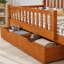 Lit plateforme simple en bois avec garde-corps double et 2 tiroirs de rangement, noyer-129766822-129766843