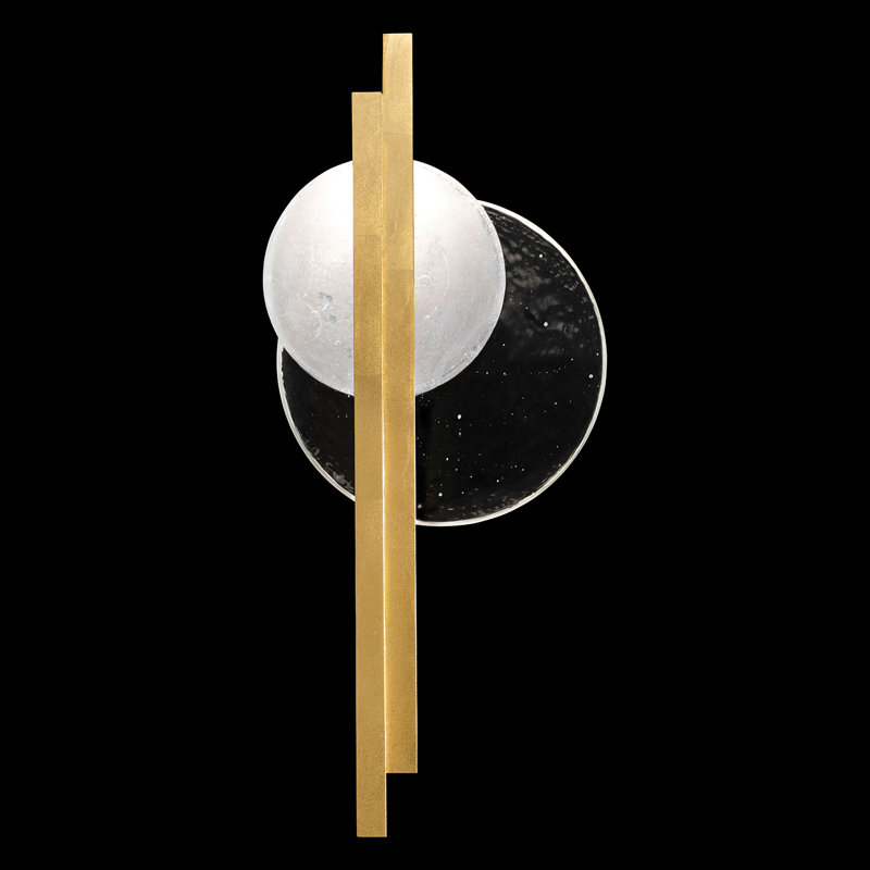 Selene Wrought Iron LED Flush Mounted Sconce, 26" H x 11.5" W x 3.5" D, Gold