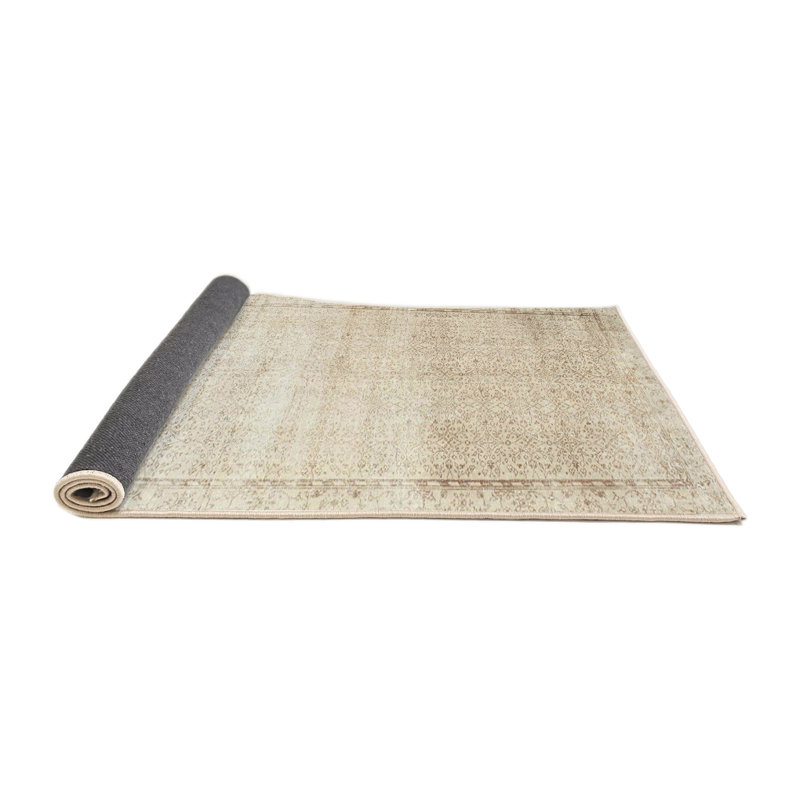 Tapis de zone beige/crème contemporaine, Rond 6 pi