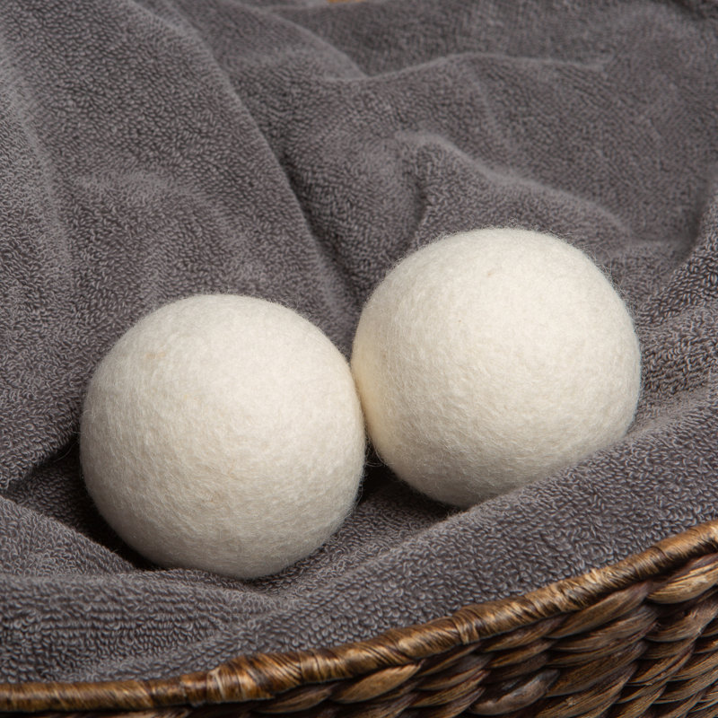 Eco-Friendly Wool Dryer Balls Set with Canvas Bag, 6 Pack