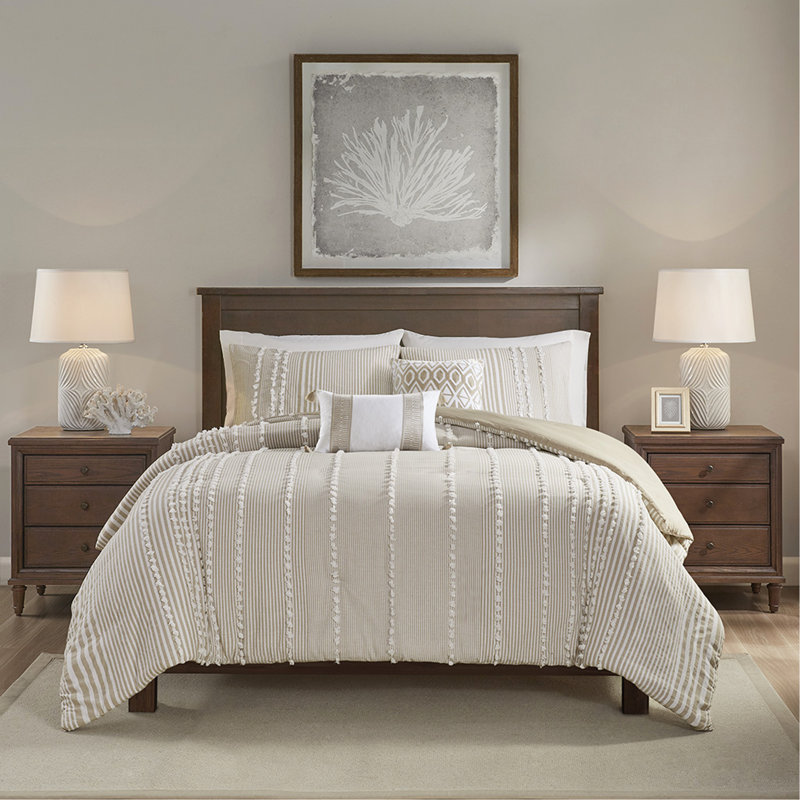 Ensemble de housse de couette en fil de coton 3 pièces très grand King, Housse de couette très grand + 2 taies décorativ