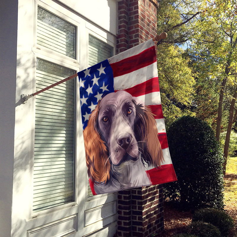 Polyester à 2 côtés 28 x 40 po drapeau maison, Épagneul allemand