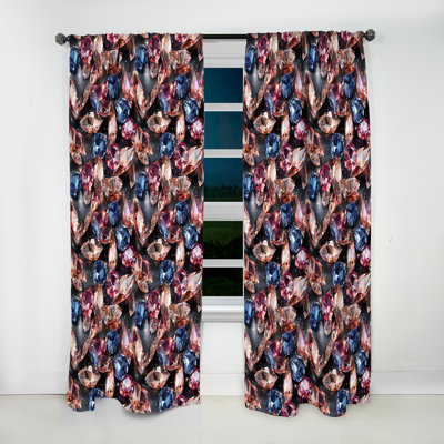Purple And Gold Glass Glamour Opulence - Glam Velvet Curtain - Room Darkening - 1 Panel