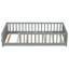 Lit plateforme simple avec support pour livres, plateforme à lattes en bois de pin pour enfants, gris-117789722