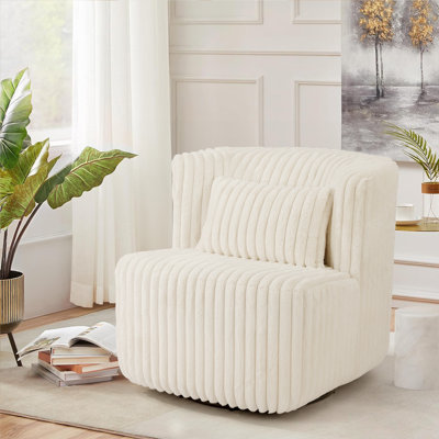 Fauteuil baquet pivotant à 360 ° en velours avec coussin