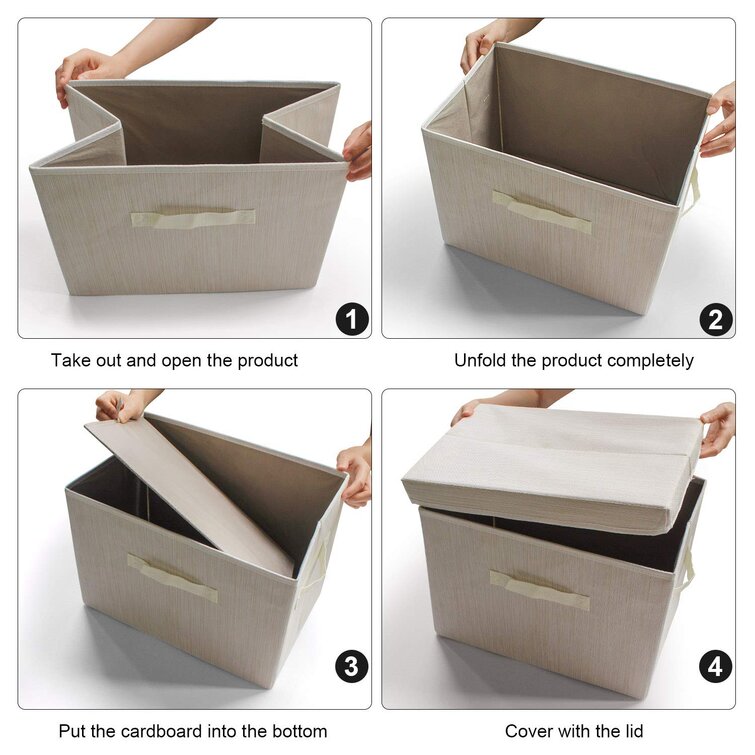 Rebrilliant Clothes Storage Bins With Zip Lid, Folding & Stackable