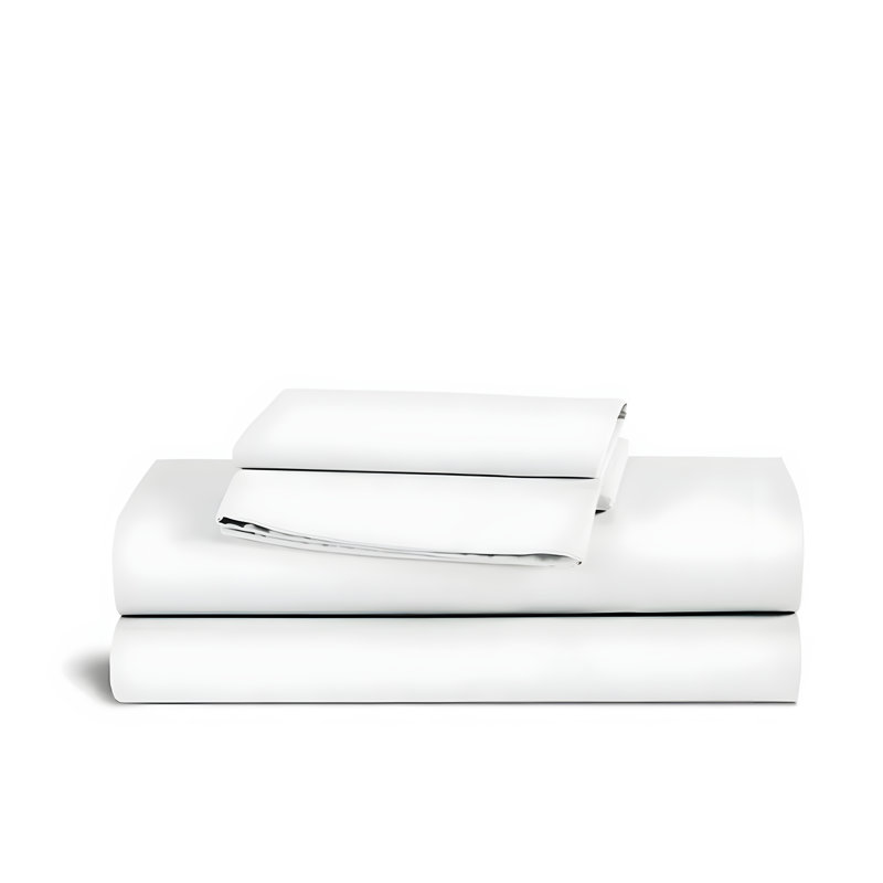 400TC Sateen Solid Cotton 4 Piece Sheet Set Fitted Sheet Fits Upto 16" Deep Pocket, Black, California King Sheet Set