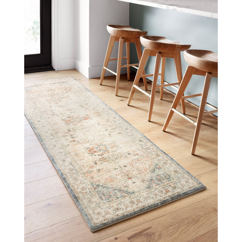 Sonny Mcclellan Oriental Clay/Ivory/Greyish Blue Area Rug, Runner 2'6" x 7'6"