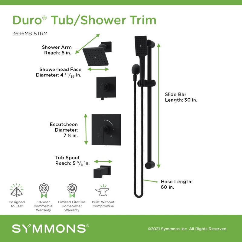 Système de douche et baignoire à double poignée Duro HydroMersion, Noir mat