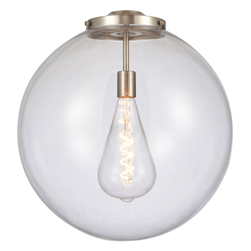Luminaire suspendu sphère 3 lumières DEL Beacon, Or satiné, H 19 po x l 18 po x P 18 po, Clair