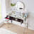 33.9" Mirrored Makeup Vanity Desk With Mirror And Lights, Mirrored Console Vanity Table With 2 Big Drawers & Open Shelf, Dressing Table With Charging Station For Bedroom, Silver