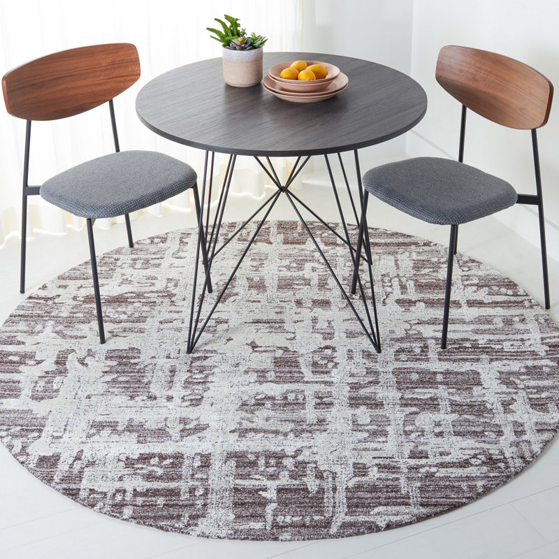 Brodney Hand Tufted Performance Abstract Rug, Round 6'