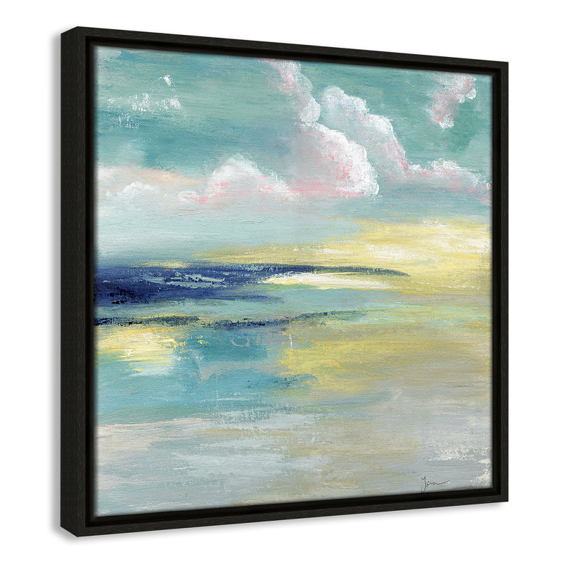 «Bertie Ocean View» par Tava Studios - reproduction d'art, Toile avec cadre espresso, H 17,5 po x l 17,5 po x P 2 po