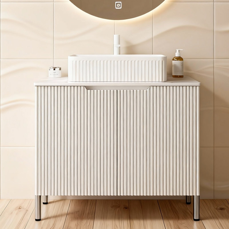 30" Free Standing Single Bathroom Vanity with Sink, White