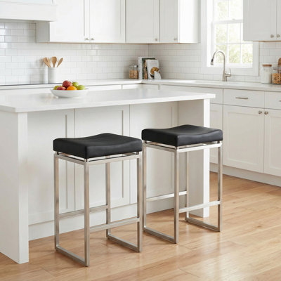 Avel Upholstered Counter Stool with Metal Frame