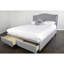 Grand lit tapissier avec rangement, gris, 2 tiroirs, l 64 po x P 83,5 po, tissu de style moderne, 65,14 84,07 43,07 po