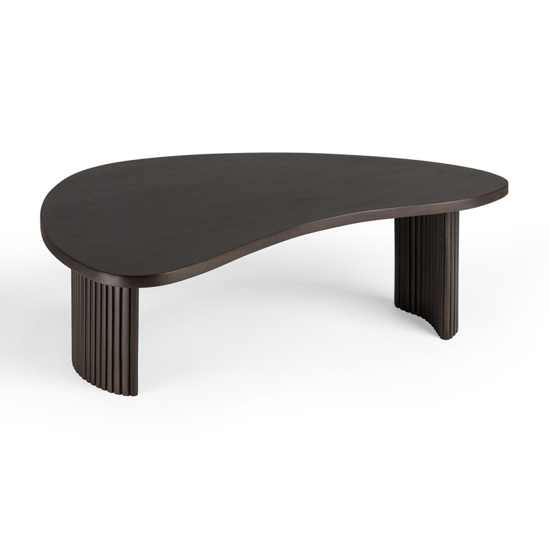 Boomerang Solid Wood Coffee Table, Dark Brown
