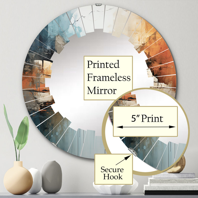 Donanen - Miroir mural moderne rond, 24 po x 24 po