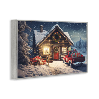 Art giclée Woodsy Holiday Cabin par Alina Georgescu