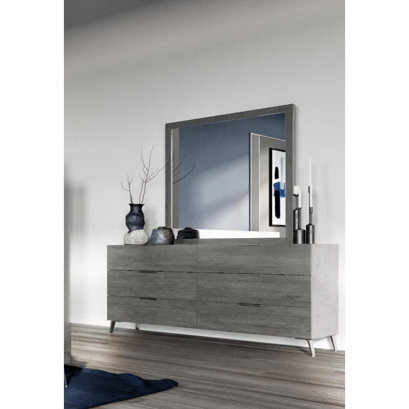 Miroir de commode gris