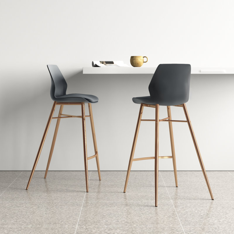 Downing 28.76" Bar Stool, Dark Gray