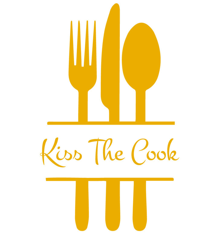 Adhésif décoratif cuisine Kiss the Cook, Jaune signalisation, H 24 po x l 15 po x P 0,01 po