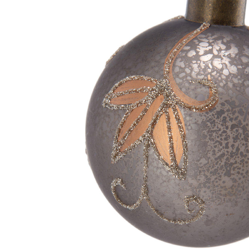 Ornement boule en verre, Argent argent, 12