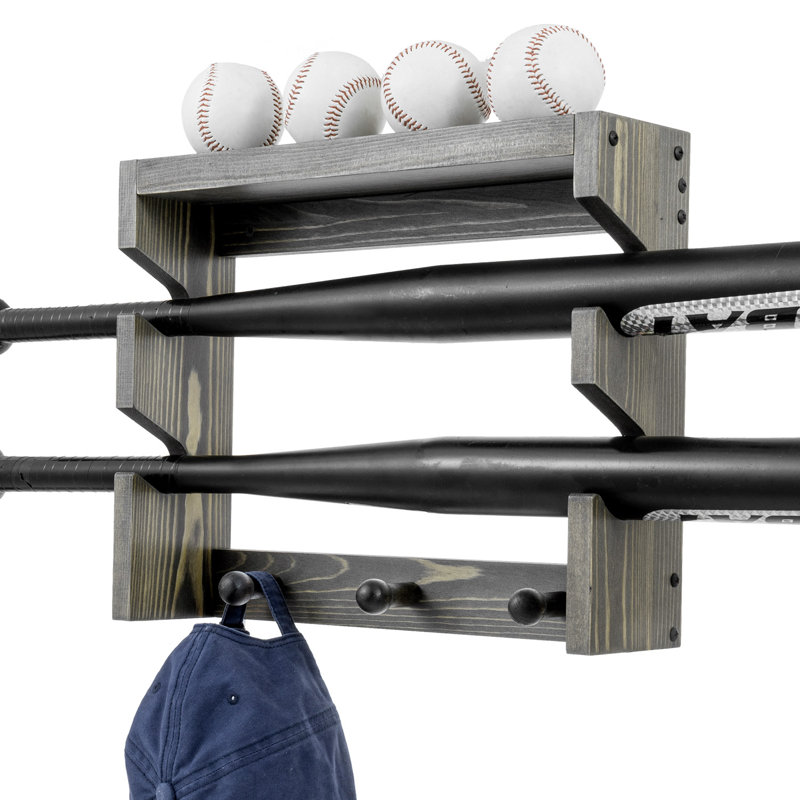 Solid Wood Wall Mounted Multi-Use Sports Rack