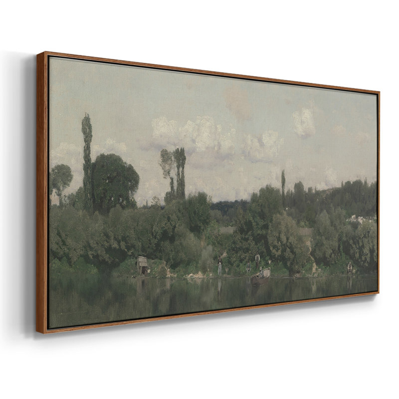 Série paysage - Dxciv - Toile tendue avec châssis encadré - Prêt à être accroché, H 21 po x l 41 po, Blanc