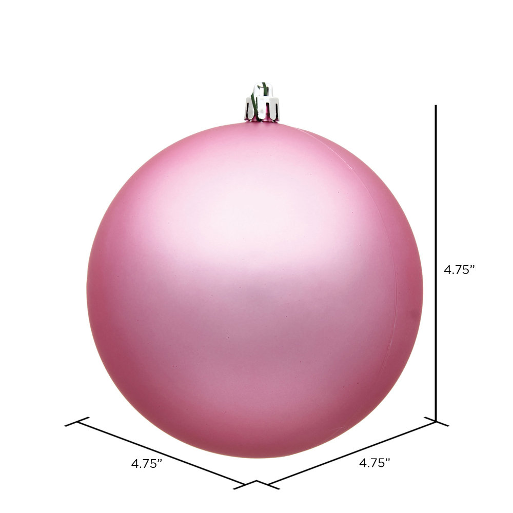 Shatterproof Bauble, 4.75" H x 4.75" W x 4.75" D, Matte Pink