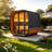 6 Person Outdoor Square Sauna, Premium Thermo Spruce Wood with Tinted Glass Door