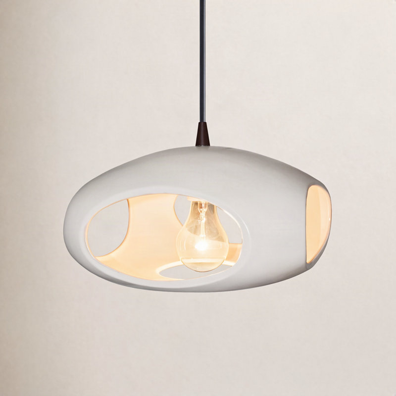 Luminaire suspendu géométrique à 1 lumière Logan, Bisque, Bronze foncé