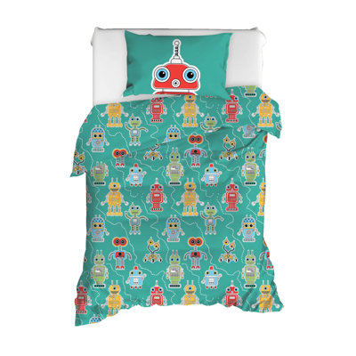 Ensemble de housse de couette 100% coton vert / jaune / rouge / blanc Kirstie