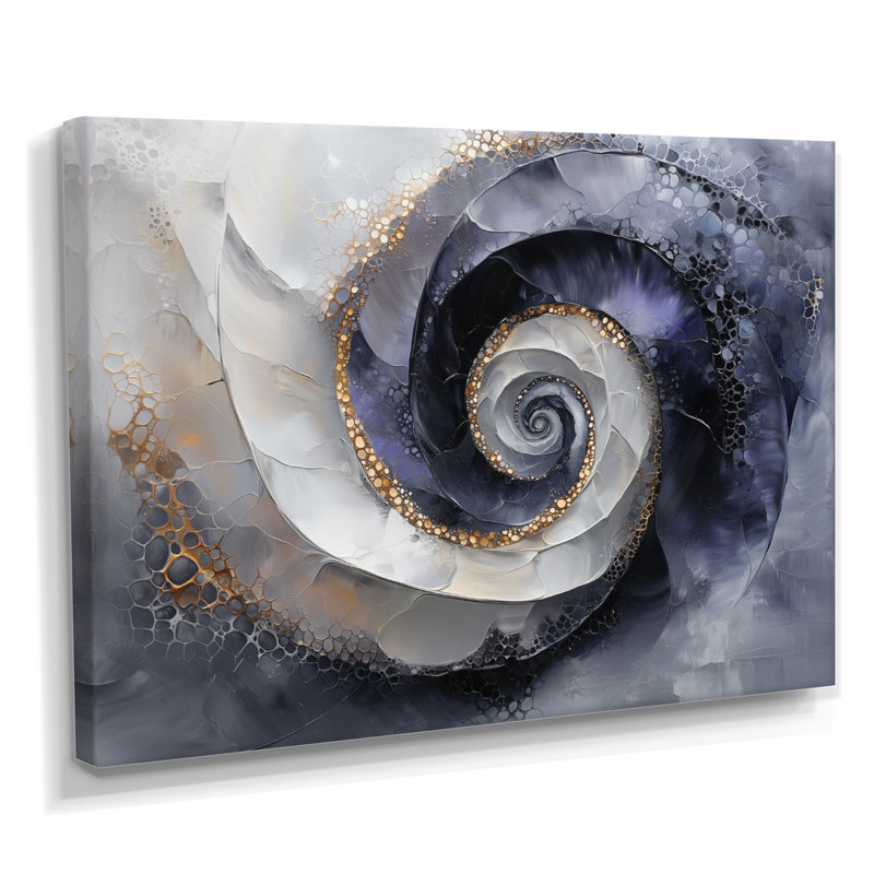 Abstrait Vortex cosmique noir et blanc IV, H 12 po x l 20 po, Wrapped Canvas, Ne s’applique pas