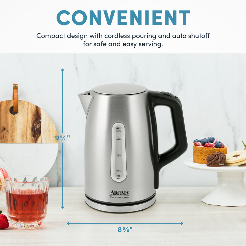 Aroma Professional 1.7L Stainless Steel Digital Electric Kettle