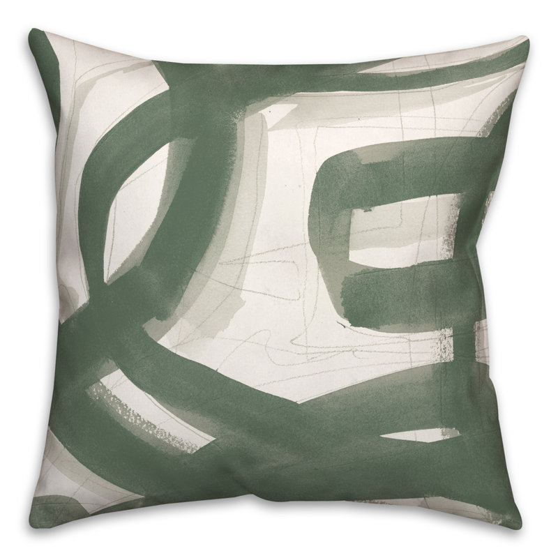  Housse et insert de coussin d'extérieur carré Brushstrokes, Vert