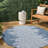 Grundy Berber Stripe Geometric Blue/Ivory Indoor/Outdoor Rug-1639086714